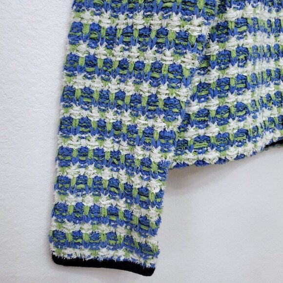 Ann Taylor Women's Tweedy Sweater Jacket in Deep Azure Size Medium - Picture 7 of 16